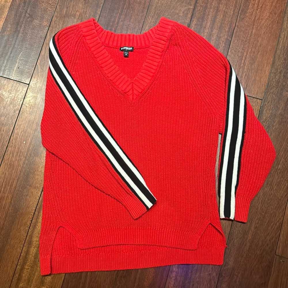 Express racer stripe sweater, Women’s XS